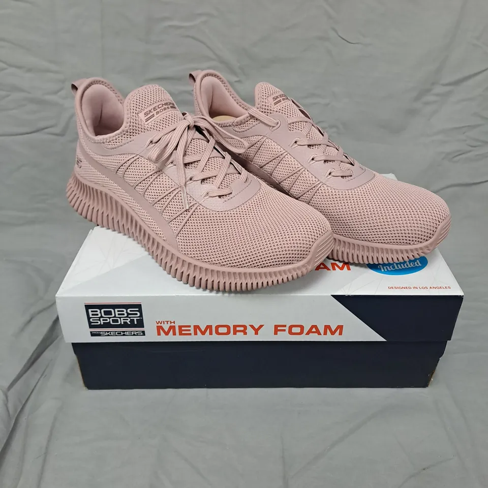 SKECHERS BOBS SPORT MEMORY FOAM SNEAKERS – PINK (ROS) WOMEN - 7