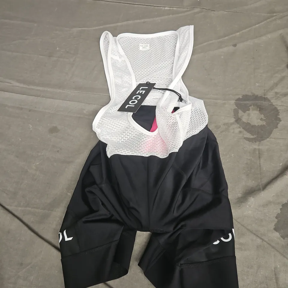 LE COL WOMENS SPORT BIB SHORT IN BLACK/WHITE SIZE S