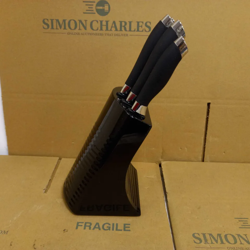 MORPHY RICHARDS 976032 DUNE 5 PIECE KNIFE BLOCK WITH HIGH-GRADE STAINLESS STEEL BLADES