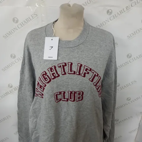 GYMSHARK WEIGHTLIFTING CLUB CREW SWEATSHIRT SIZE S
