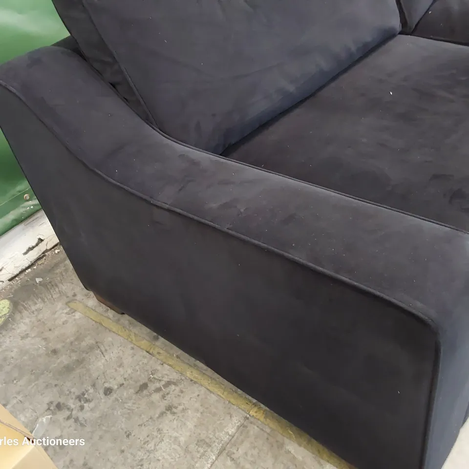 QUALITY BRITISH DESIGNER LOUNGE Co. IMOGEN FOUR SEATER SOFA BLACK PLUSH FABRIC 