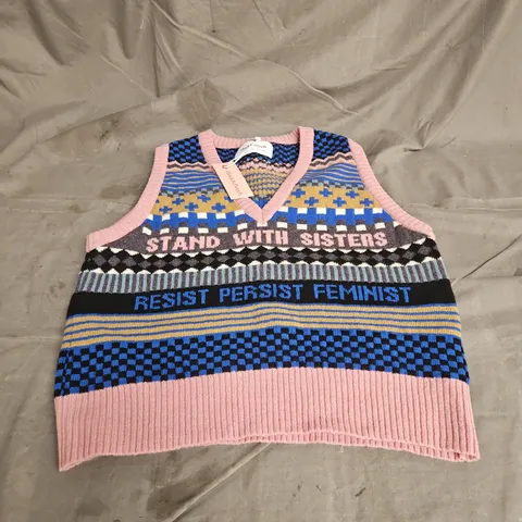 BLACK & BEECHKNITTED VEST IN MULTI SIZE M