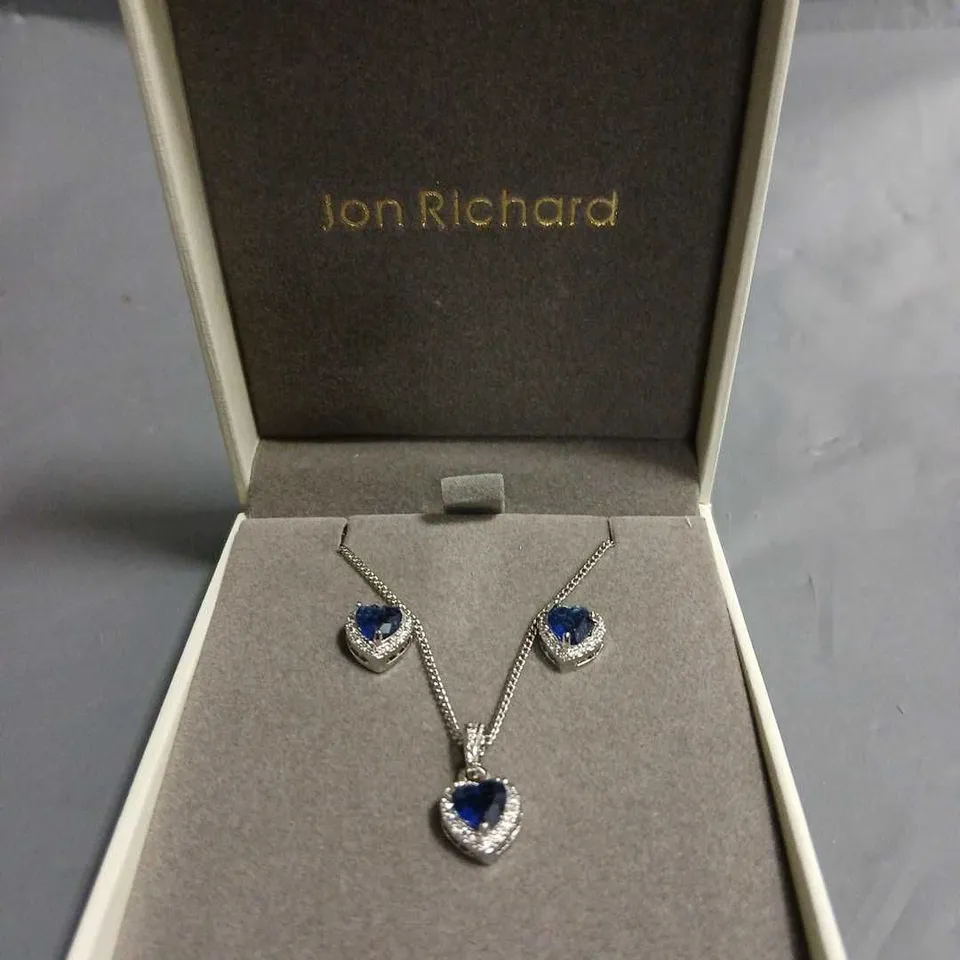 JON RICHARDS HEART THEMED NECKLACE AND EARRING SET