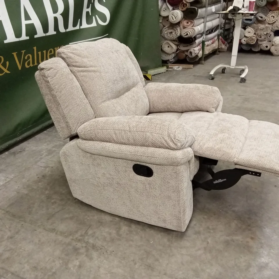 ALBION FABRIC MANUAL RECLINER ARMCHAIR - NATURAL RRP £479