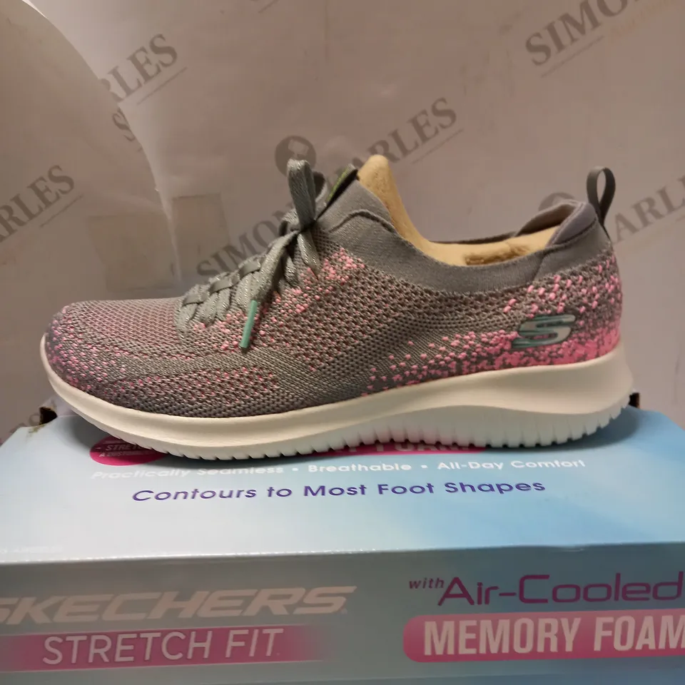 SKECHERS ULTRA FLEX GREY TRAINERS - SIZE 5.5