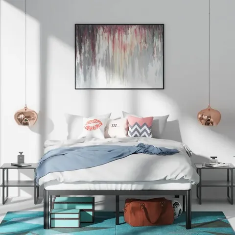 WHITLOW MINIMAL BLACK RED BED FRAME