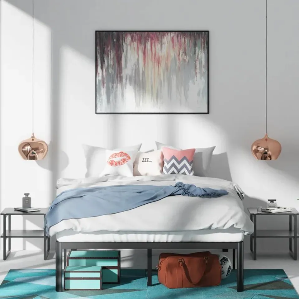 WHITLOW MINIMAL BLACK RED BED FRAME