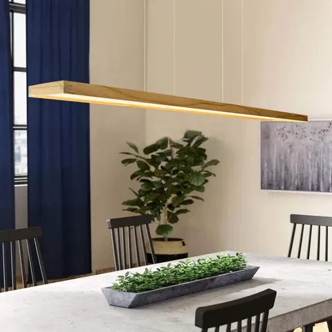 BOXED IVY 1 - LIGHT WOOD LED KITCHEN ISLAND PENDANT