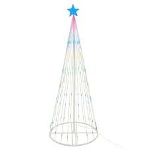 NOXED NEO 6FT WHITE WATERFALL LED OUTDOOR CHRISTMAS TREE LIGHT CASCADING STAR TREE WITH 5M LEAD MULTI FUNCTION MODES (1 BOX)
