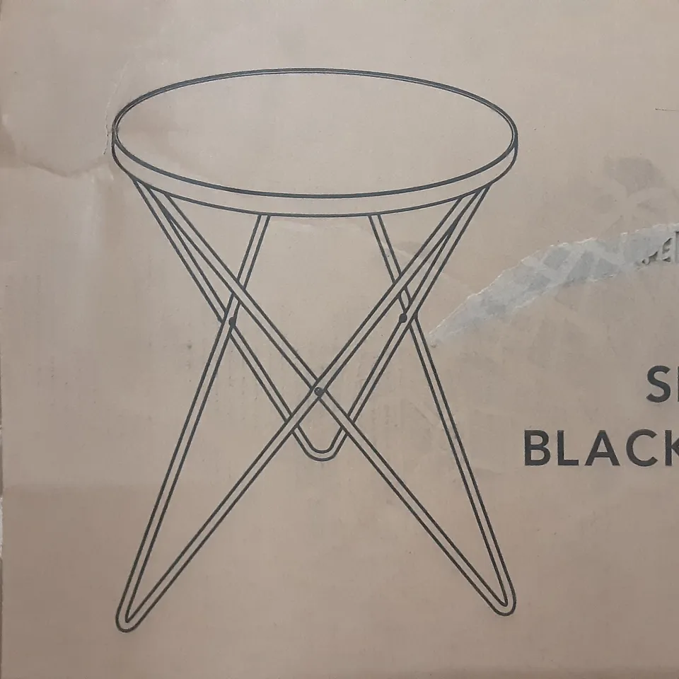 BOXED ZOEY SELF ASSEMBLED BLACK EFFECT SIDE TABLE ( black top )- H49 X W40 X D40 CM 