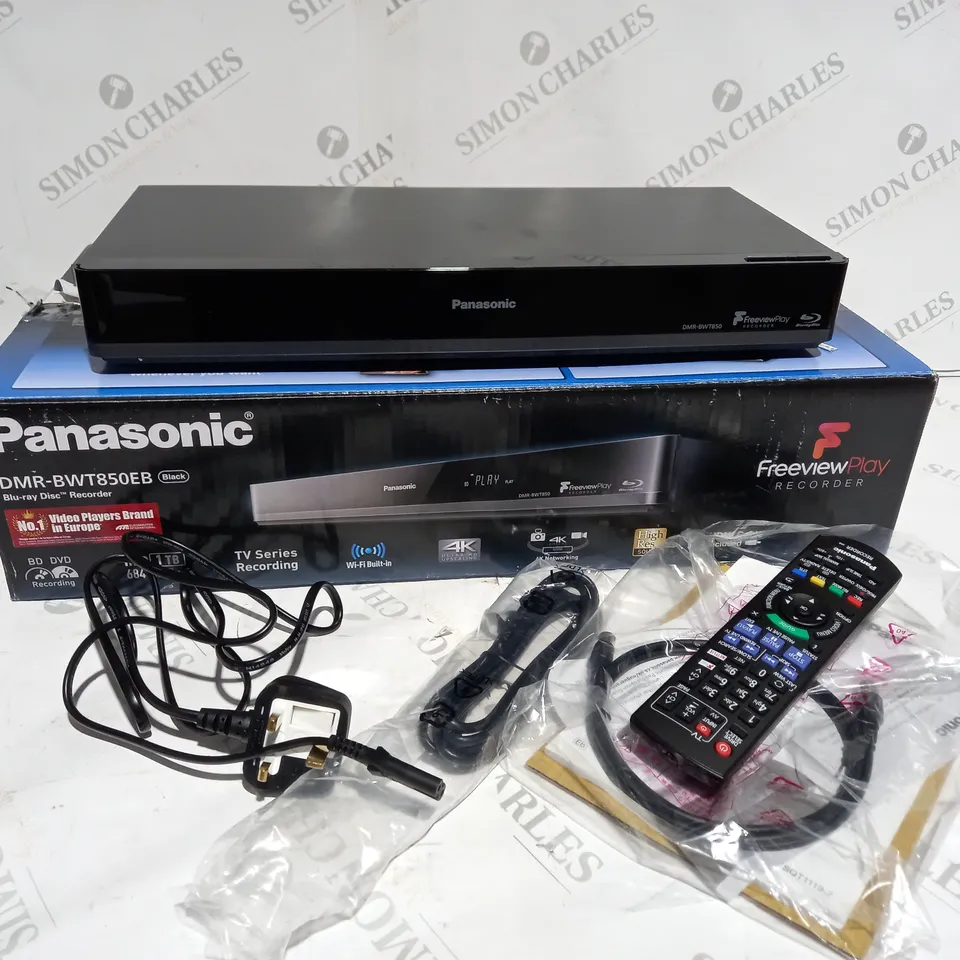 BOXED PANASONIC DMR-BWT850EB BLURAY DISC RECORDER