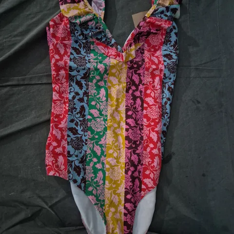 BODEN EVIA RUFFLE SWIMSUIT IN MULTICOLOUR – UK 14L
