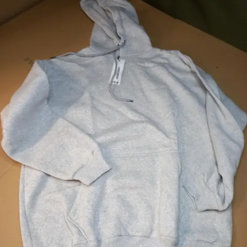 BOOHOO MAN DSGN STUDIO HOODIE IN LIGHT GREY - XS