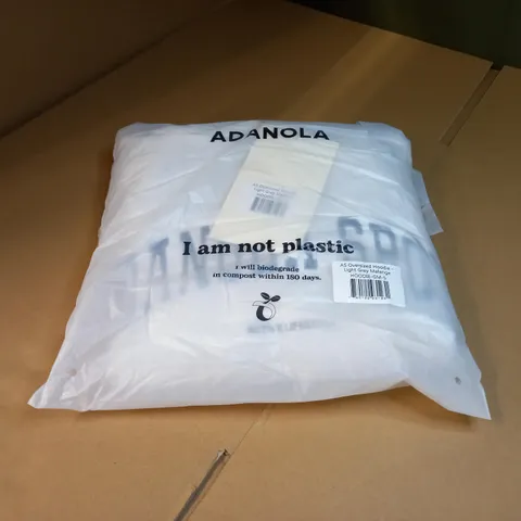 PACKAGED ADANOLA LIGHT GREY OVERSIZED HOODIE - SMALL
