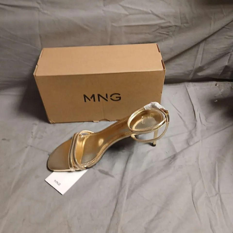 MNG BY MANGO GOLD STRAPPY SANDALS - SIZE EUR 36