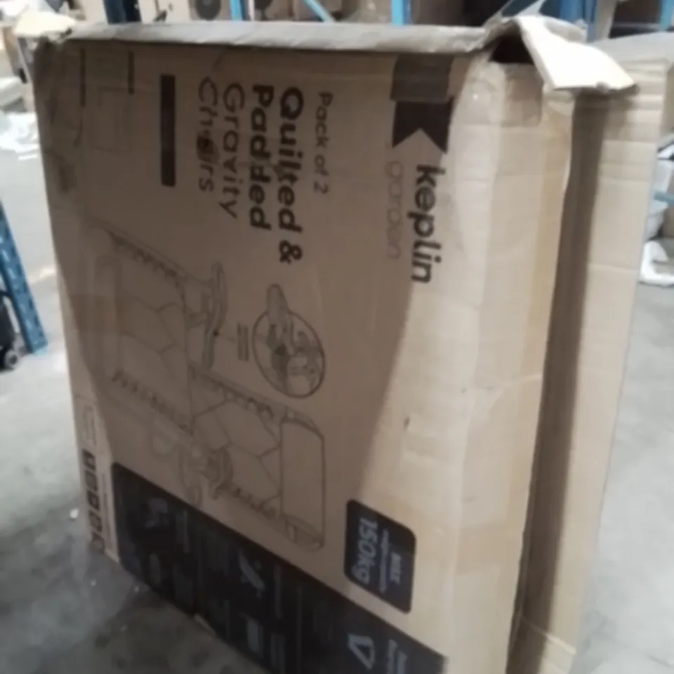 BOXED KEPLIN PACK OF 2 QUILTED AND PADDED GRAVITY CHAIRS GREY