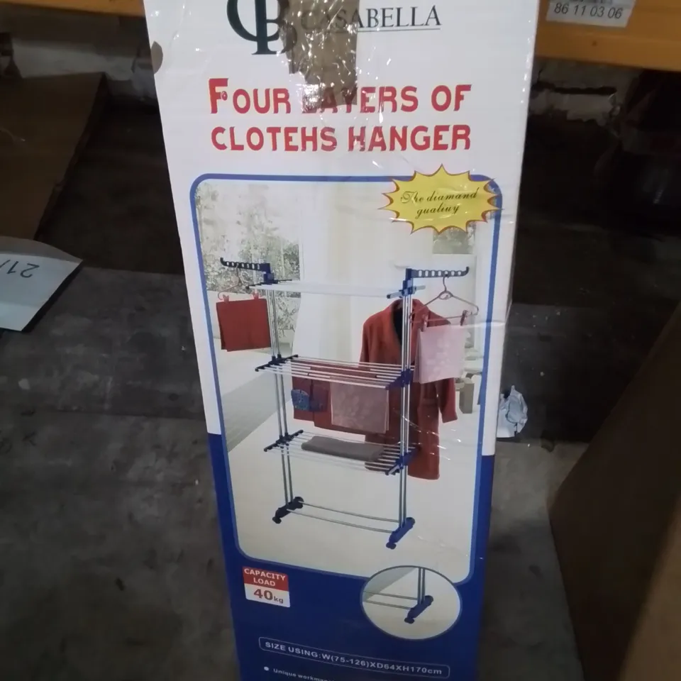 BOXED FOUR SHELF CLOTHES HANGER/AIRER