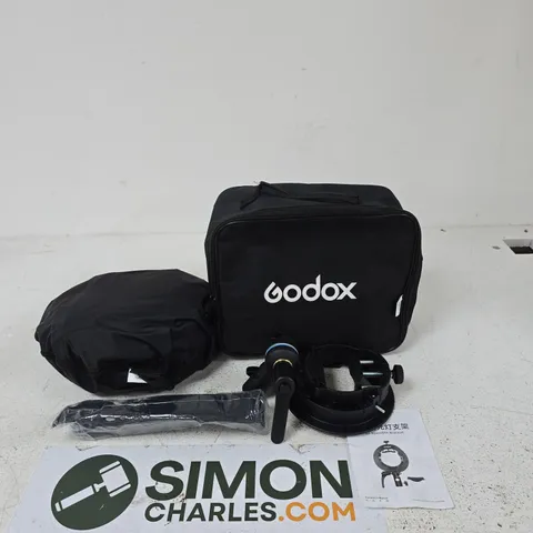 GODOX S2 SPEEDLITE BRACKET WITH CARRY CASE AND INSTRUCTION MANUAL