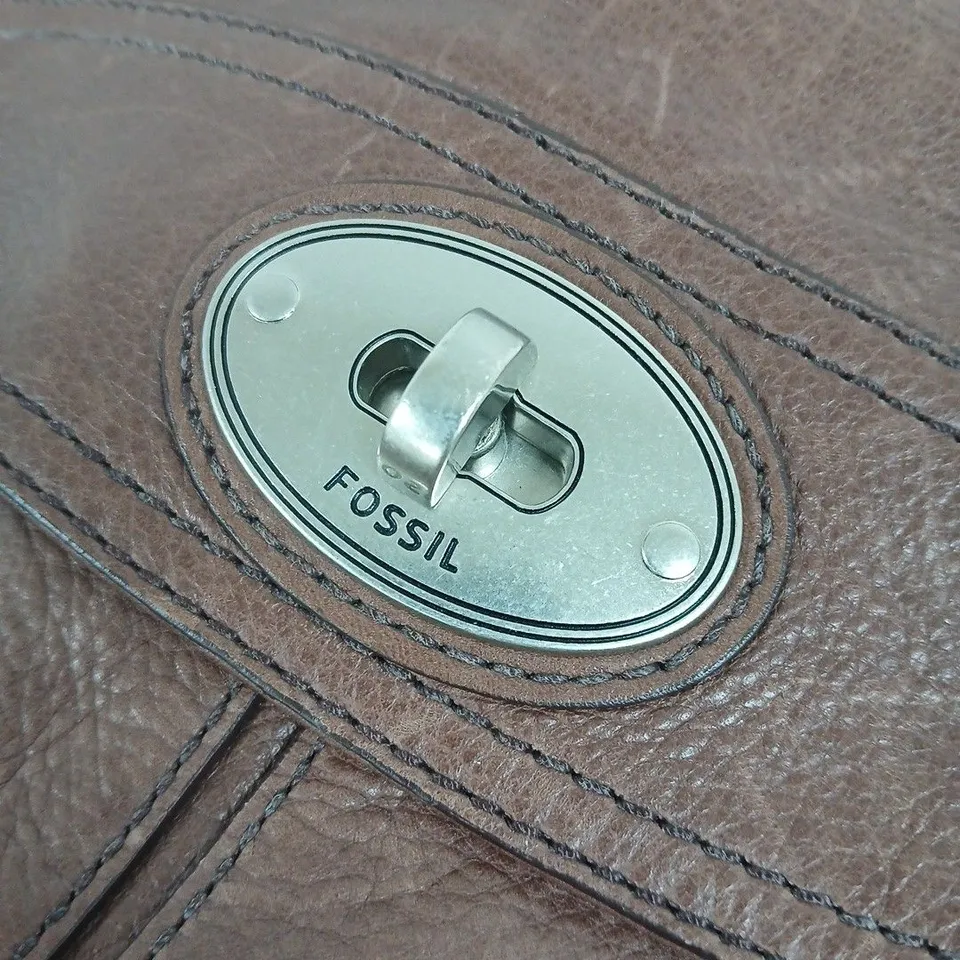 FOSSIL BROWN LEATHER CROSSBODY BAG