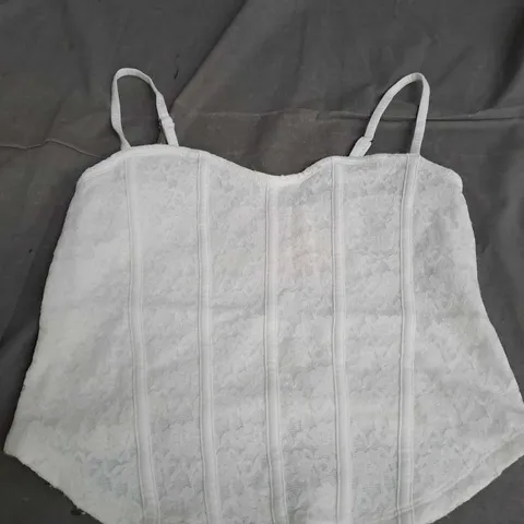 HOLKISTER CROP TOP WHITE SIZE MEDIUM