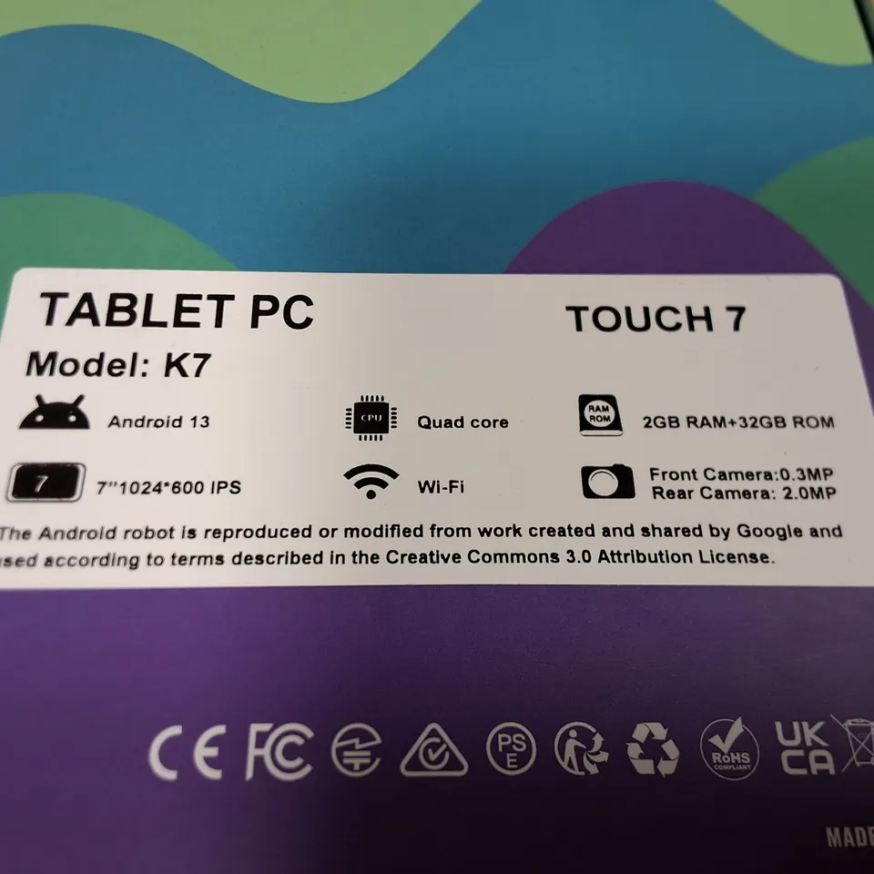 KIDS EDITION TABLET PC TOUCH 7 K7