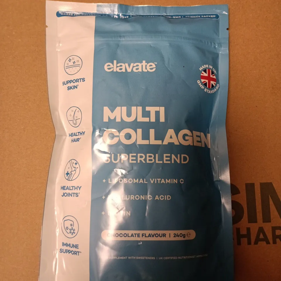 ELAVATE MULTI COLLAGEN SUPERBLEND – LIPOSOMAL VITAMIN C, CHOCOLATE FLAVOUR, 240G