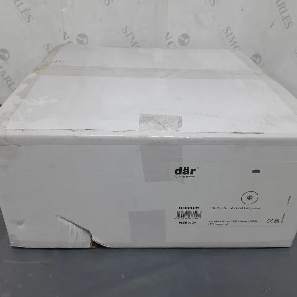 BRAND NEW BOXED DAR 11t PENDANT VERTICAL GREY LED LIGHT
