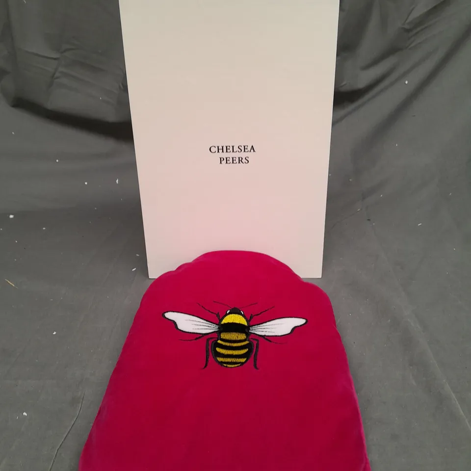 CHELSEA PEERS HOT WATER BOTTLE PINK WITH BEE DESIGN