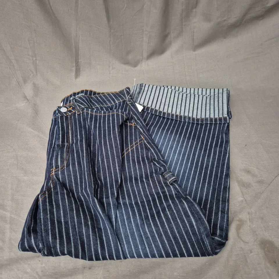 PILCRO STRIPED JEANS IN DARK BLUE DENIM SIZE 30W