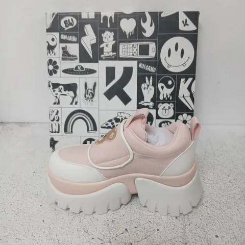 BOXED PAIR OF KOI TEDDY SURA PINK VILUN PLATFORM TRAINERS - UK 4