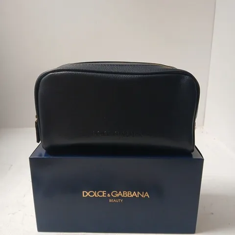 BOX OF 6 DOLCE & GABBANA BEAUTY NAVY LEATHER MAKEUP BAG
