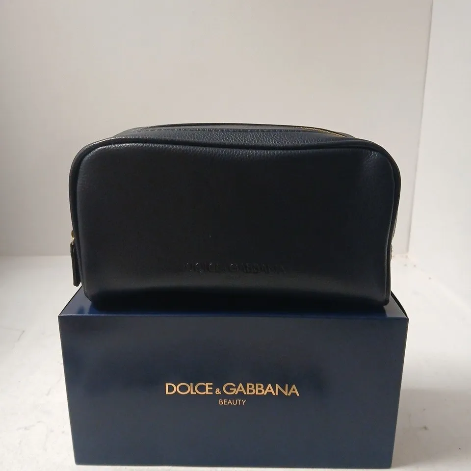 BOX OF 6 DOLCE & GABBANA BEAUTY NAVY LEATHER MAKEUP BAG