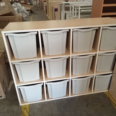 12 COMPARTMENT STORAGE UNIT WITH TRAYS/TUBS