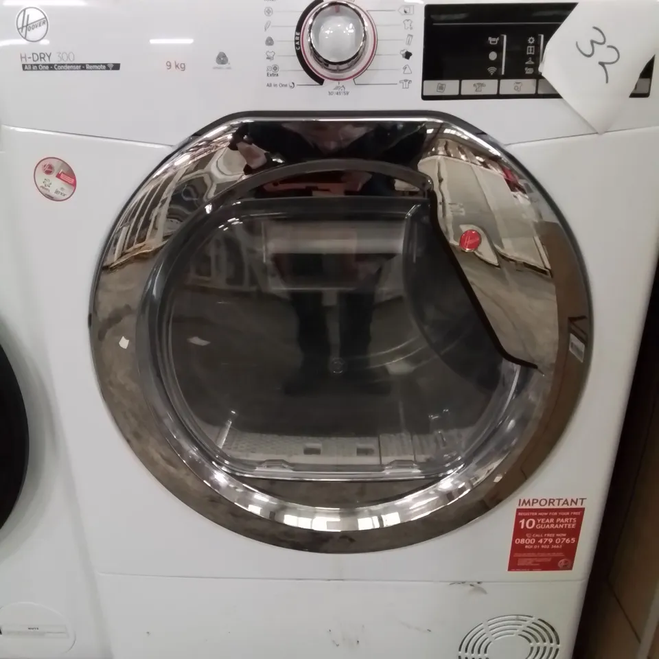 HOOVER H-DRY 300 9KG CONDENSER TUMBLE DRYER WHITE - UNPROCESSED RAW RETURN