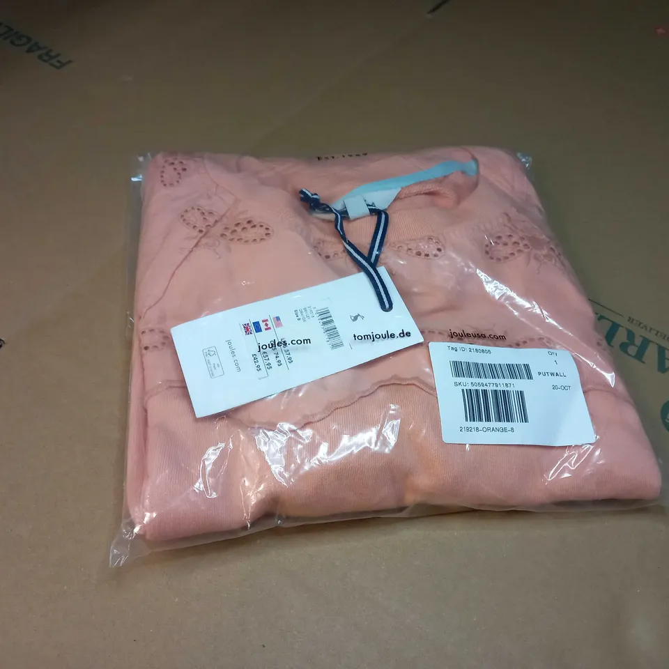 PACKAGED JOULES ORANGE SWEATER - SIZE 8