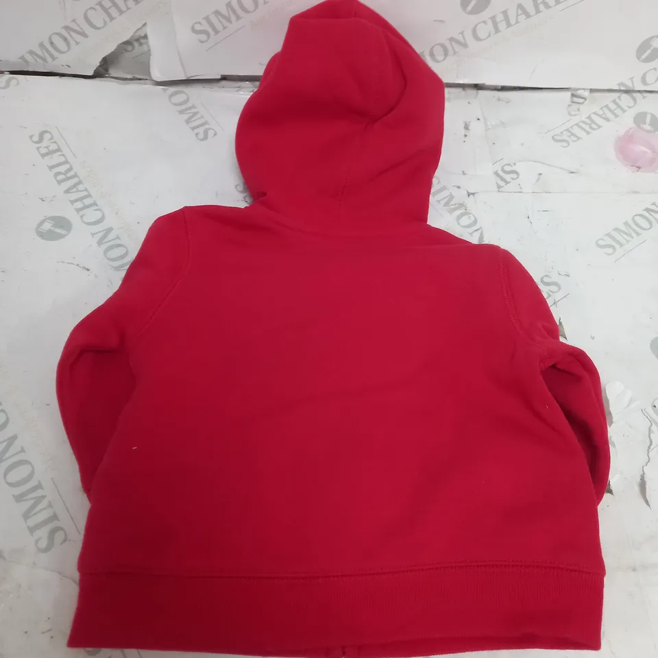 RED GAP BABY HOODIE ZIP UP JACKET SIZE - 6-12MONTHS