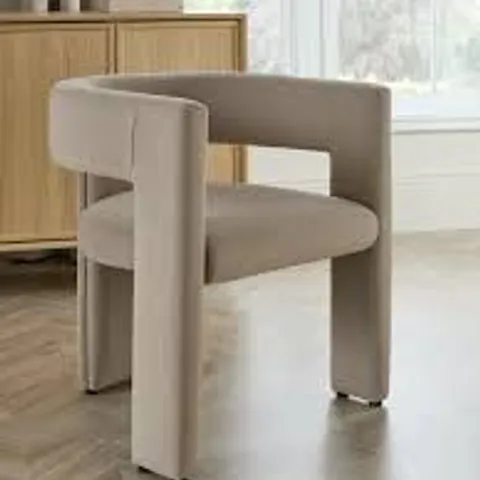 BOXED NELL VELVET DINING CHAIR - TAUPE (1 BOX)
