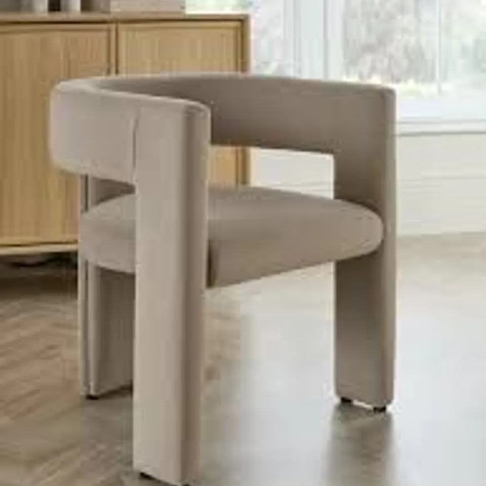 BOXED NELL VELVET DINING CHAIR - TAUPE (1 BOX)