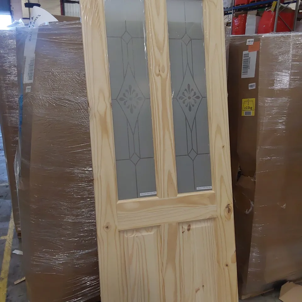 KNOTTY PINE 4 PANEL HALF GLAZED INTERNAL DOOR 1981 × 686mm