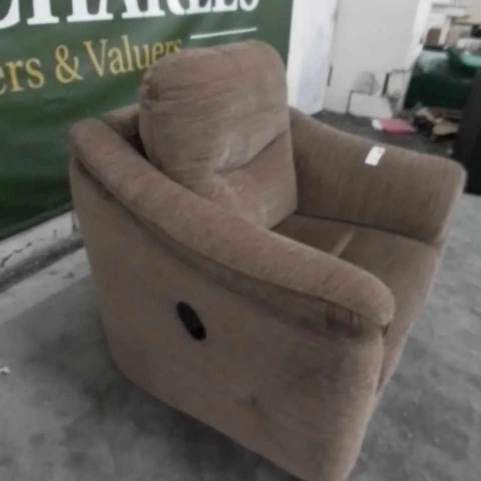 DESIGNER G PLAN MADE JACKSON VICTORIA GINGER FABRIC MANUAL RECLINING ARMCHAIR