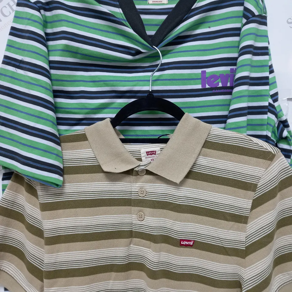 2 X BRIGHT COLOURED LEVI TOPS SIZE S & XS