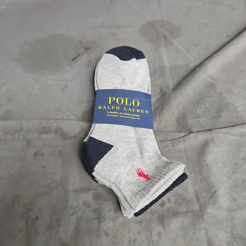POLO RALPH LAUREN 3PK CLASSIC SPORT SOCKS IN GHAST ONE SIZE