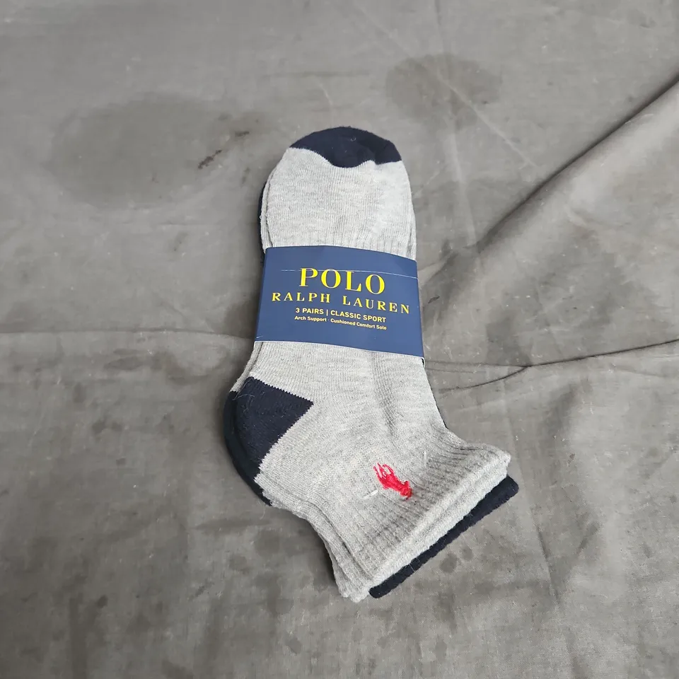 POLO RALPH LAUREN 3PK CLASSIC SPORT SOCKS IN GHAST ONE SIZE