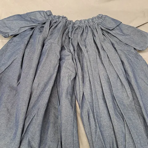 ARODAZI LADIES RUFFLED PANTS IN NAVY - M
