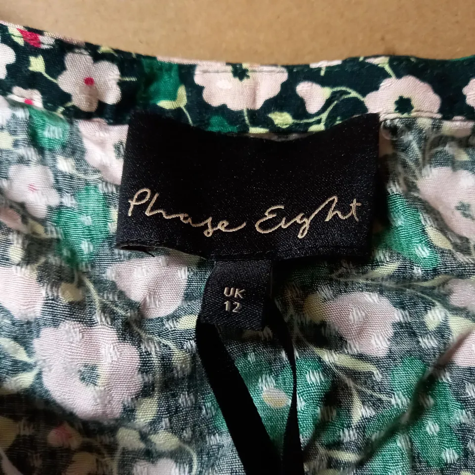 PHASE EIGHT FLORAL CROPPED SLEEVE DRESS - SIZE 12