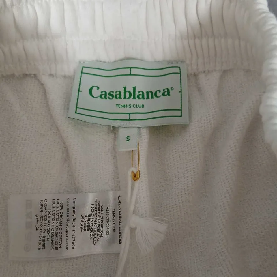 CASABLANCA TENNIS CLUB WHITE SHORTS – SIZE S (CASABLANCA LABEL)