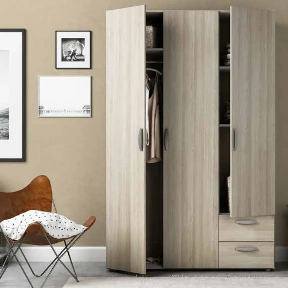 DESIGNER AHF - LOLA DOUBLE WARDROBE DOOR ONLY - LBBR BLACK OAK / GRAPHITE WOODGRAIN 