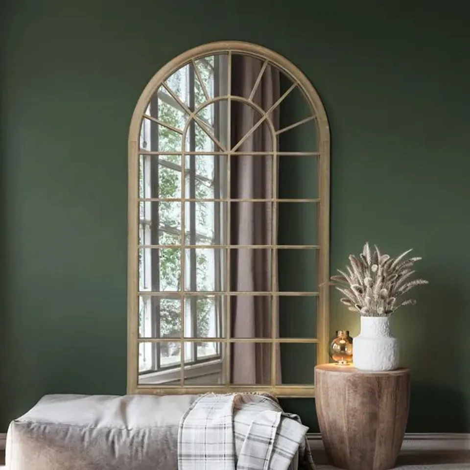 BOXED MIRROROUTLET SOMERLEY COUNTRY ARCH LARGE GARDEN MIRROR 160 X 91 CM