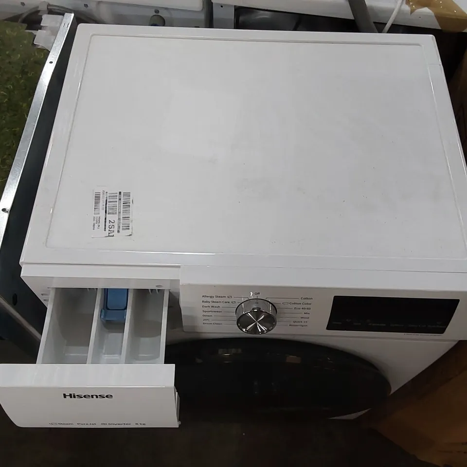HISENSE WFQA8014EVJM 8KG 1400 SPIN WASHING MACHINE - WHITE