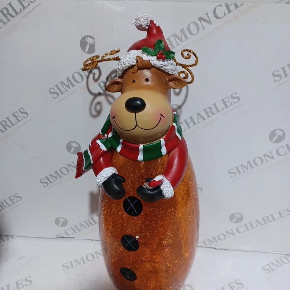 FESTIVE PRE-LIT LARGE GLASS CHRISTMAS CHARACTER - REINDEER (COLLECTION ONLY)